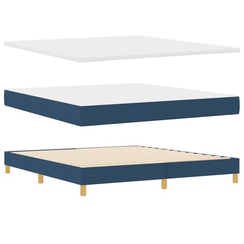 Genérico wenjingqi Boxspringbett mit Matratze, Blau, 180 x 200 cm, Stoff, 3341376 von Genérico