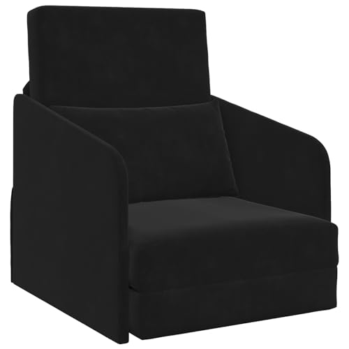 Genérico wenjingqi Schlafsofa, 2-in-1, Schwarz, 65 x 80 x 83 cm, Samt, 4106652 von Genérico