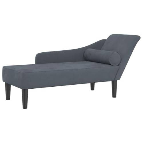 Genérico wenjingqi Schlafsofa mit Kissen, Samt, Dunkelgrau, 4007589 von Genérico