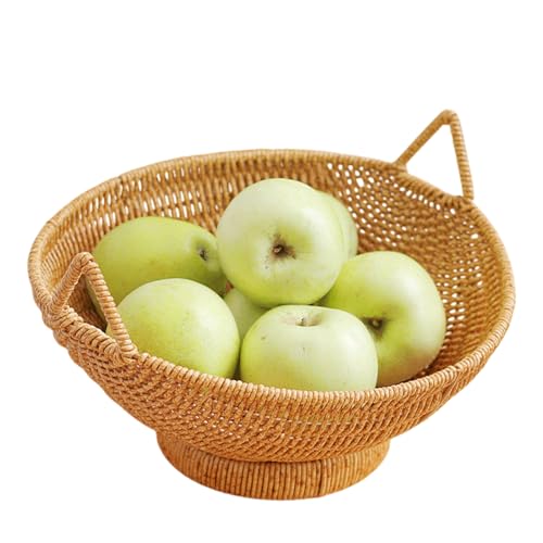 Gewebter Obstkorb: Servierschüssel aus Stoff, Aufbewahrung von Brotkorb, dekorative Korbkörbe aus Weide, Körbe mit Griffen Gewebter Obstkorb: Servierschüssel aus Stoff, Aufbewahrung von Brotkorb, dekorative Korbkörbe aus Weide, Körbe mit Griffen von Genérico