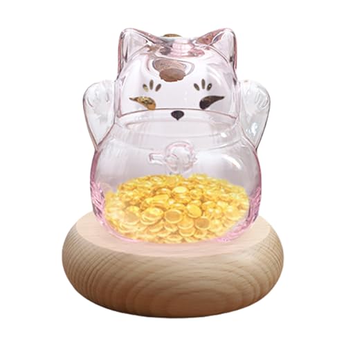 Glass Coin Bank Klare Spardose, dekorativer Geldhalter | Piggy Bank Container mit abnehmbarem Deckel, Budgetwerkzeug für Kinder, Hausorganisation, m von Genérico
