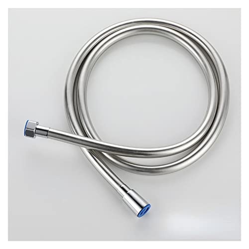 Gold gebürsteter Hochdruck-PVC; glatter Duschschlauch aus schwarzem PVC für Badezimmer, Handbrause, flexibler Brauseschlauch, 360-Grad-Drehung (Silber) von Genérico