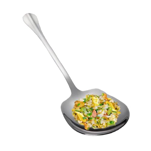Großer Reislöffel aus Edelstahl, langlebiges Metall-Service-Utensil, Mehrzweck-Küchenflatware, Griff und SPoN für Salate, Nudelpasten Großer Reislöffel aus Edelstahl, langlebiges Metall-Service-Utensil, Mehrzweck-Küchenflatware, Griff und SPoN für Salate, Nudelpasten von Genérico