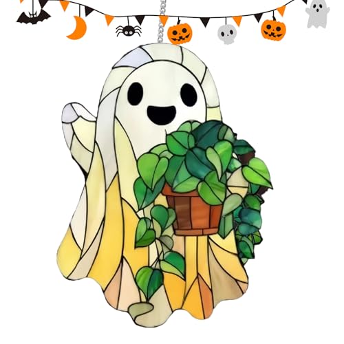 Halloween Buntglasfenster | Geisterdekoration - 2D gruselige Dekorationen für Fenster Basteln Haus Außen von Genérico