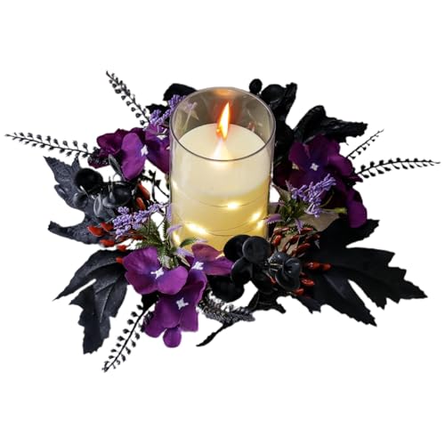 Halloween-Kronleuchter-Kranz, Kerzenleuchter-Kranz, Kerzenhalter, Tischsäulen-Kerzenhalter, dekorative Blumen, Halloween-Dekoration und Familientreffen von Genérico