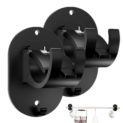 Halterungen für Gardinenstangen ohne Bohren, 2 selbstklebende Haken für Gardinenstangenhalter, Halterungen für Gardinenstangen, ohne Bohren, Klebehaken für Gardinenstangen, Träger von Genérico