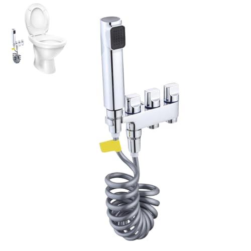 Hand-Bidet-Zubehör, Handbrause für Badezimmer, Zubehör für Bidet und WC-Wasserhahn, Edelstahl, tragbar, einfach zu installieren, vielseitig einsetzbar, einstellbare Wasserdruckregelung mit Ma Hand-Bidet-Zubehör, Handbrause für Badezimmer, Zubehör für Bidet und WC-Wasserhahn, Edelstahl, tragbar, einfach zu installieren, vielseitig einsetzbar, einstellbare Wasserdruckregelung mit Ma von Genérico