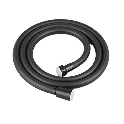 Hochdruck-Duschschlauch, glatt, silber und schwarz, für Badezimmer, Handbrause, flexibler Schlauch, kein Verheddern, GI/2 (schwarz, 200 cm) von Genérico