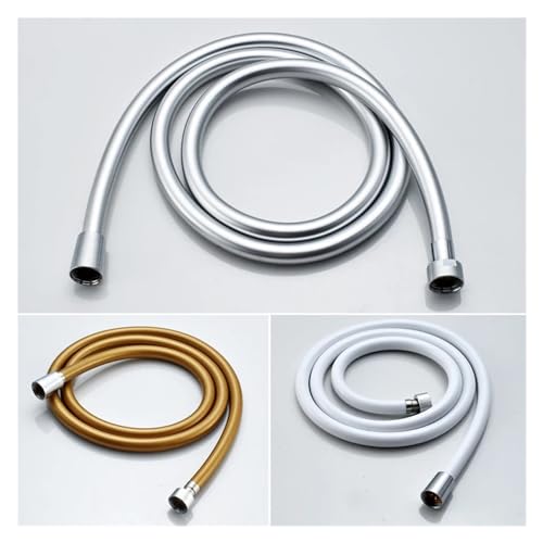 Hochdruck-Duschschlauch aus weichem PVC, silberfarben und goldfarben, Handbrause für Badezimmer, flexibler Duschschlauch, explosionsgeschützte Rohre, weiße Farbe von Genérico