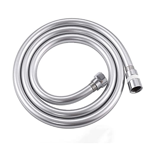 Hochdruck-PVC-Duschschlauch, Silber, glatt, aus PVC, Weiß, für Badezimmer, Handbrause, flexibler Duschschlauch, 360° drehbar, silberfarben, 3 m Hochdruck-PVC-Duschschlauch, Silber, glatt, aus PVC, Weiß, für Badezimmer, Handbrause, flexibler Duschschlauch, 360° drehbar, silberfarben, 3 m von Genérico