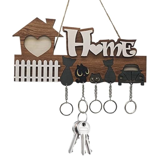 Hook Key Hook - Wand des Schlüsselhalters | Dekoration für den Eingangsbereich aus Holz, Schlüsselhalter zur Wandmontage, Organizer für Sonnenbrillen, rustikale Dekoration des Hauses für L von Genérico