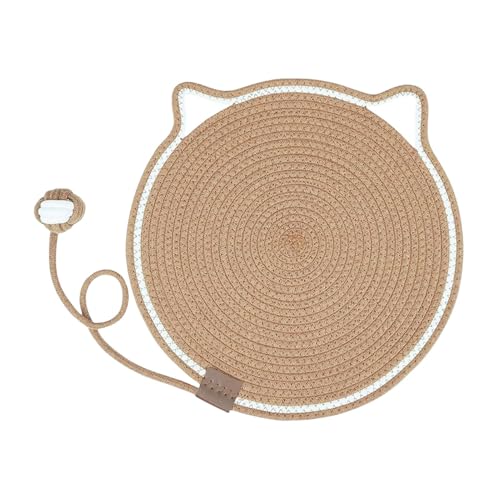 Horizontale Katzenkratzmatte – verschleißfester Kratzteppich mit Spielzeug | Katzenbettteppich für den Innenbereich | Waschbarer natürlicher Baumwolltisch | Möbelschutz für die Wand von Genérico
