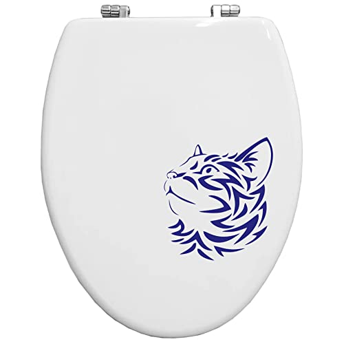 Katzen-Aufkleber für Toiletten, lustige Toilettensticker für WC-Deckel für Badezimmer WC Decor - Farbe wählbar Artikelnummer I0072(blau 49) von Generico