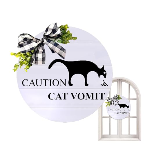 Katzen-Erbrochenschild, Warnschild mit Erbrochenem Katze, Holzbodenschild mit Warnung vor Erbrochenem | Katzen-Warnschild, Dekoration für Badezimmer, Wohnzimmer, Schlafzimmer, Tisch Katzen-Erbrochenschild, Warnschild mit Erbrochenem Katze, Holzbodenschild mit Warnung vor Erbrochenem | Katzen-Warnschild, Dekoration für Badezimmer, Wohnzimmer, Schlafzimmer, Tisch von Genérico