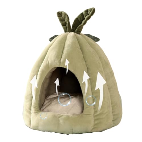 Katzenhöhle – Katzenhöhle für drinnen | Hundebett in Melonenform, rutschfest, für Zwinger, Katzenhöhle, Hundebett, niedliche Melonenform von Genérico