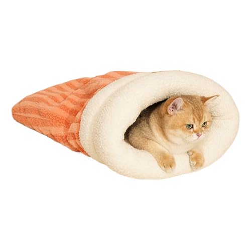 Katzenschlafsack – Winterschlafsättel für Haustiere | Katzenhöhle für den Winter | Höhlenbett gegen Angstzustände | Bequeme Schlaftasche für Katzen für Wohnzimmer Balkon von Genérico