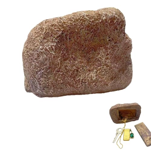 Key Rock | große, wasserdichte Schlüsselbox aus Kunststein – Dekoration für Garten für Außen- und Innenhof von Genérico
