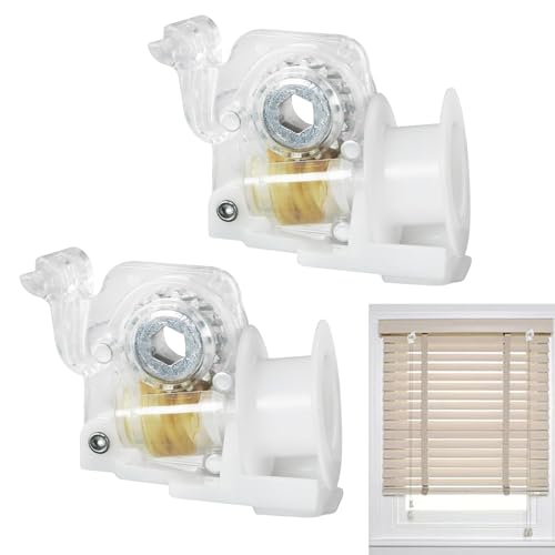 Kippmechanismus für Sechskantstange, venezianische Blindneigung aus Metall, 25 mm, Set mit 2 horizontalen, Ersatz des Kippmechanismus, transparentes Zubehör von Genérico