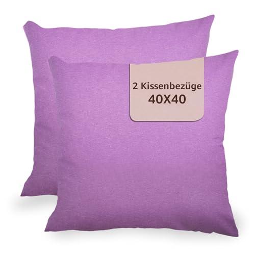Kissenbezüge 40x40 cm – Kissenhüllen für Sofa und Schlafzimmer – 40x40 Dekorative Kissenbezüge im 2er-Set Glyzinie von Generico