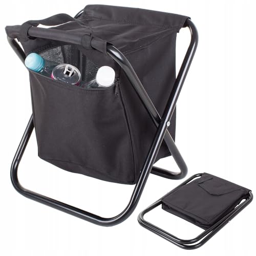 Klappstuhl mit Tasche für Angeln und Camping, leicht und praktisch, Mehrzweckhocker, robust und robust, tragbarer Outdoor-Stuhl - Wandern, Picknick, BBQ, Outdoor (M - 28 x 34 cm Thermo) von Genérico
