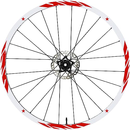 Komplettes Aufkleber-Set für Felgen 26 Zoll – 27,5 Zoll – 28 / 29 Zoll – Fahrrad MTB Bike Sticker Qualität wählen Farbe MTB014 (27,5 Zoll, 032 Rot) von Generico