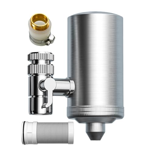 Küchenwasserfilter – Wasserfilter zur Montage des Wasserhahns | Wasserfilter für den Wasserhahn mit Kohlenstoffblock-Filtration | Wasserhahn Wasserfilter aus Edelstahl Küchenwasserfilter – Wasserfilter zur Montage des Wasserhahns | Wasserfilter für den Wasserhahn mit Kohlenstoffblock-Filtration | Wasserhahn Wasserfilter aus Edelstahl von Genérico