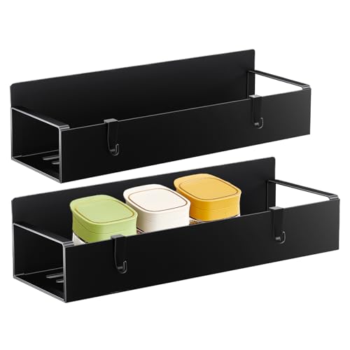 Kühlschrankmagnethalterung, Kühlschrank-Wasserregal mit Magnet, 2-teiliges Organisationsregal mit 4 Haken für Mikrowellenherd zum Waschen zu Hause von Genérico
