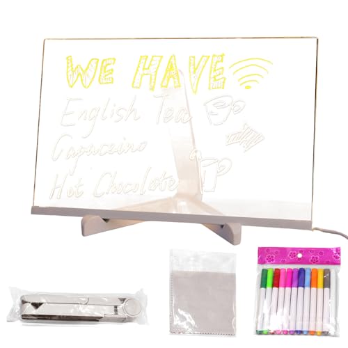 LED-Tafel zum Zeichnen, Acrylplatte mit LED-Beleuchtung, abwischbare Oberfläche zum Schreiben und Zeichnen, Verwendung zu Hause, Büro, Geschäft, Bar, Café und Kindergeburtstag LED-Tafel zum Zeichnen, Acrylplatte mit LED-Beleuchtung, abwischbare Oberfläche zum Schreiben und Zeichnen, Verwendung zu Hause, Büro, Geschäft, Bar, Café und Kindergeburtstag von Genérico