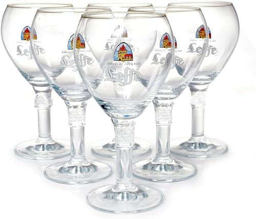LEFFE Original Leffe Biergläser aus reinem Glas - Offizielle 25cl Biergläser - Set mit 6 Gläsern von Generico