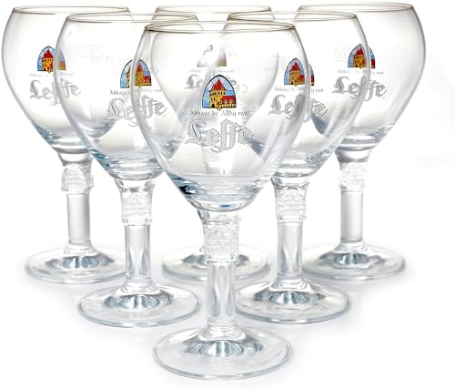 LEFFE Original Leffe Biergläser aus reinem Glas - Offizielle Leffe Biergläser 25cl - Set mit 6 Gläsern von Generico