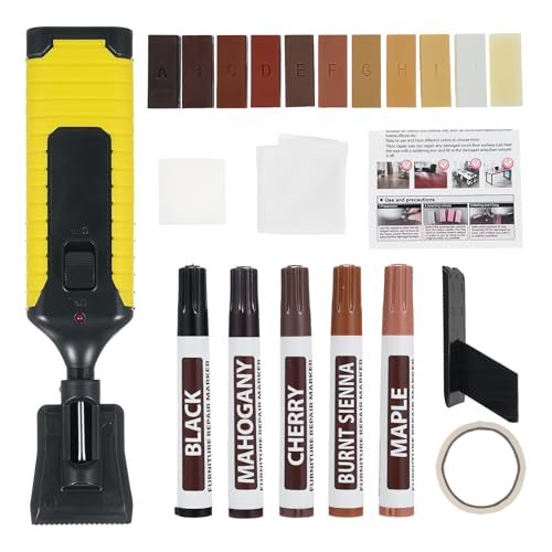 Laminat-Reparaturset für Holzmöbel, elf lackierbare Farben und Marker für Flecken, Risse und Löcher im Boden Laminat-Reparaturset für Holzmöbel, elf lackierbare Farben und Marker für Flecken, Risse und Löcher im Boden von Genérico