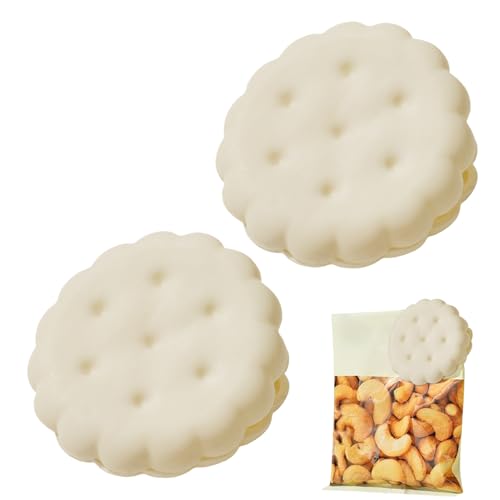 Lebensmittelzange | Packung mit 2 Verschlussverschlüssen für Snackbeutel, Küchenzubehör in Keksform zur Aufbewahrung, Konservierung zu Hause und auf Reisen, Innen- und Außenbereich für Kinder und Adu Lebensmittelzange | Packung mit 2 Verschlussverschlüssen für Snackbeutel, Küchenzubehör in Keksform zur Aufbewahrung, Konservierung zu Hause und auf Reisen, Innen- und Außenbereich für Kinder und Adu von Genérico