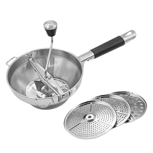 Lebensmittelzerkleinerer | Kartoffelwickler | Handbuch für Lebensmittel mit 3 austauschbaren Zerkleinerungsscheiben für Knoblauchpüree Tomaten Obst Guacamole und Lebensmittelzerkleinerer | Kartoffelwickler | Handbuch für Lebensmittel mit 3 austauschbaren Zerkleinerungsscheiben für Knoblauchpüree Tomaten Obst Guacamole und von Genérico