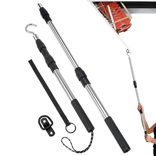 Leichte Dachbahn – 4,27 Foation Hakinking And Tention Ergention | Teleskop-Riemenscheibe auf dem Dach | Ersatz für robuste Treppenstange für Markisen Garagenvorhänge von Genérico