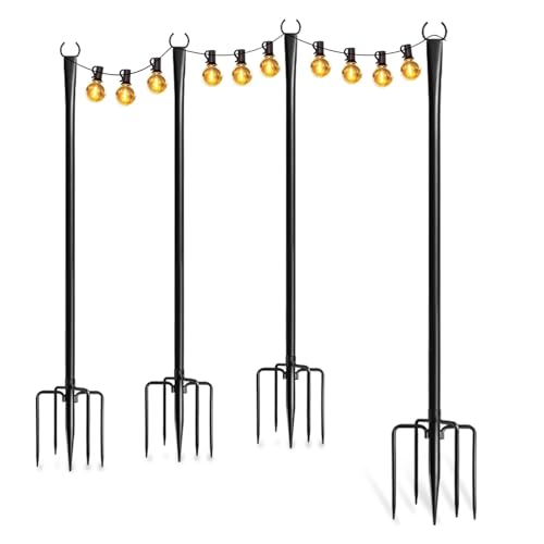 Lichterkette mit leichter Metallhalterung für den Außenbereich – ideal für Terrasse, , Garten, Hof, und Einfahrt – robust und einfach zu installieren von Genérico