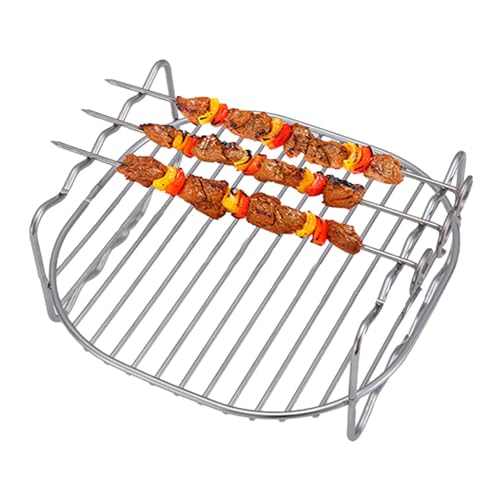Luftfritteuse – Zubehör für Luftfritteusen mit Spießen | Airfryer Grill aus doppellagigem Edelstahl | Luftfritteuse für kleine Küchen | Mehrzweckständer für Va-Garen von Genérico