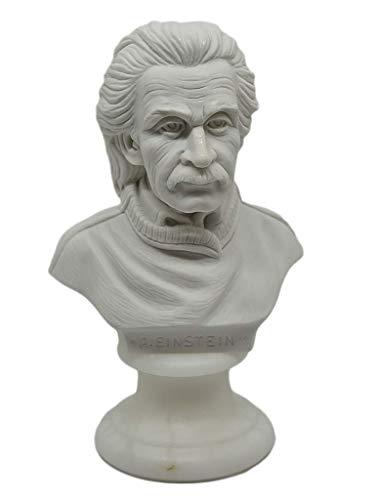 Made in Italy - Collectible Artistic Statue Handmade Alabaster - Great Characters of History Physical Science - Graduation Gift Idea - Bust of Einstein von Generico