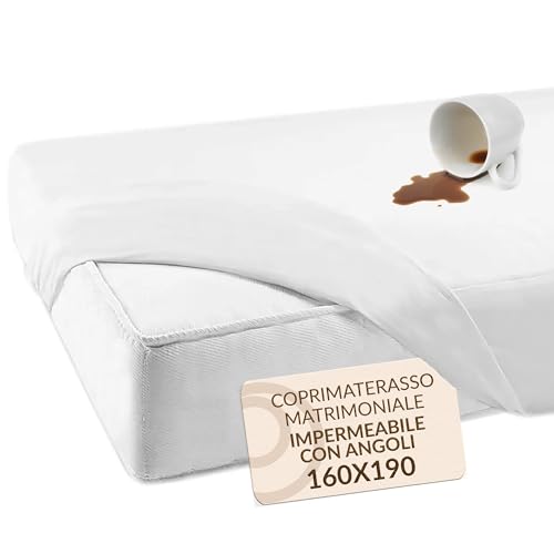 Matratzenbezug für Doppelbett, wasserdicht, für Doppelbett, milbendicht, 160 x 190 cm (Doppelbett) von Generico