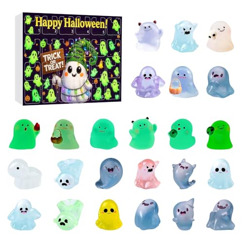 Miniatur-Adventskalender, 24-Tage-Kalender mit Fantamas zum Zählen zu Halloween, phosphoreszierendes Sammlerstück für Wohnzimmer, Schlafzimmer, Kinder von Genérico