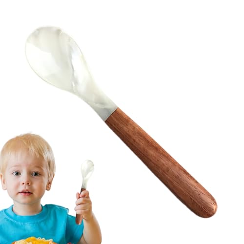 Mother Of Pearl -Löffel-Set, elegante Schalenlöffel, mit Holzgriff, Küchengabel und Utensilien für Eier, Catering-Präsentation, feines Dining, dekorative Buffet-Tischzubehör von Genérico