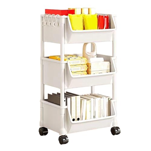 Organizer für Rollwagen, mehrschichtiger Aufbewahrungsschrank, mit Rollen, mobiler Organizer mit großem Fassungsvermögen, gewelltes Bücherregal Organizer für Rollwagen, mehrschichtiger Aufbewahrungsschrank, mit Rollen, mobiler Organizer mit großem Fassungsvermögen, gewelltes Bücherregal von Genérico