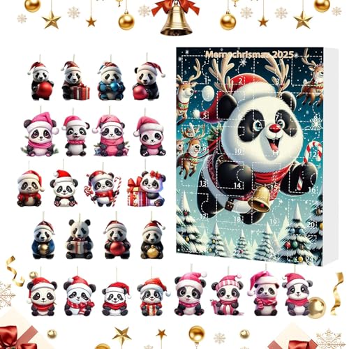 Ornaments Countdown Kalender für Weihnachten, 24-Day Countdown Kalender 2025, Feiertags-Ornaments 2D Acryl Panda Pendant, Tieranhänger für Fenster, Auto, Spiegel, Wand, Weihnachtsbaumdekoration Ornaments Countdown Kalender für Weihnachten, 24-Day Countdown Kalender 2025, Feiertags-Ornaments 2D Acryl Panda Pendant, Tieranhänger für Fenster, Auto, Spiegel, Wand, Weihnachtsbaumdekoration von Genérico