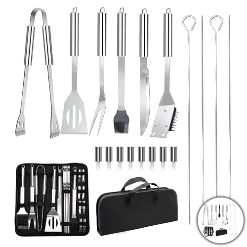 PEVLA Grillbesteck-Set, 22-teilig, Edelstahl, Barbecue-Set, Grillkoffer, Grill-Set, Grill-Set, Grill-Set, Grillbürste von Genérico