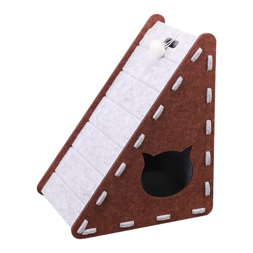 Padena Katzen-Kratzbrett aus Filz, dreieckig, halbgeschlossene Matte, verschleißfest, Klettermatte zum Krallenschärfen, Spielen, Entspannen Padena Katzen-Kratzbrett aus Filz, dreieckig, halbgeschlossene Matte, verschleißfest, Klettermatte zum Krallenschärfen, Spielen, Entspannen von Genérico