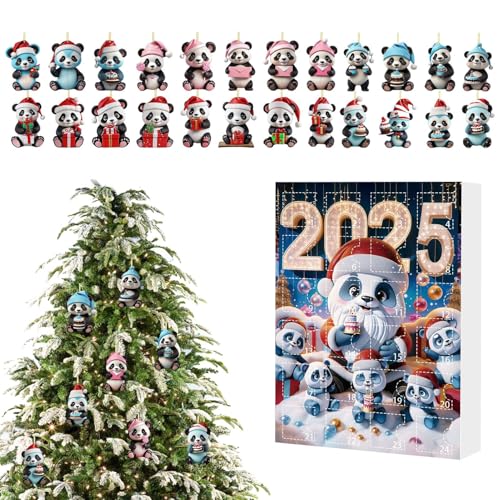 Panda-Adventskalender, 24 Tage, 2D-Acryl-Kalender mit Panda-Design, niedlicher Tieranhänger für Rückspiegel, Weihnachten, Baum, Fenster Panda-Adventskalender, 24 Tage, 2D-Acryl-Kalender mit Panda-Design, niedlicher Tieranhänger für Rückspiegel, Weihnachten, Baum, Fenster von Genérico