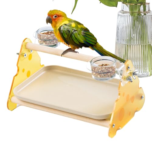 Papageienständer, Tischunterlage, Fitnessstudio, Fitnessstudio, verstellbarer Vogelständer, -Aktivitätsständer, Vogel-Schreibtisch mit abnehmbarem Tablett für Budgies von Genérico