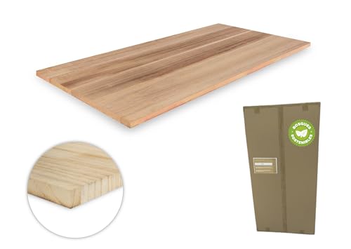 Paulownia Massivholzplatte 120 x 60 x 3 cm, natürlich und laminiert, ideal für Tische, Dekoration und Heimwerken, für den Außenbereich geeignet. von Genérico