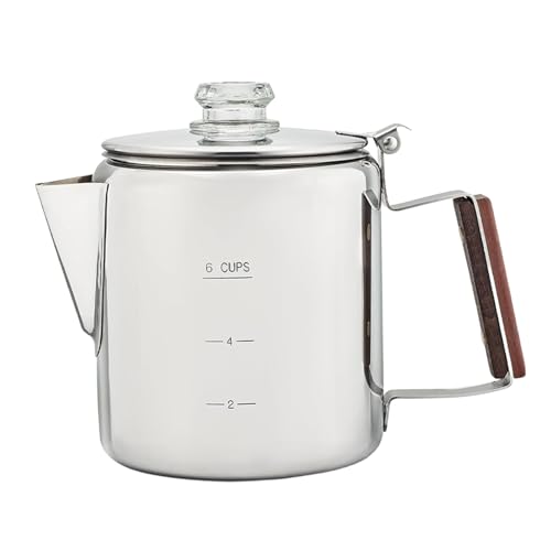 Percolator Coffee Bot Retro-Getränkekessel, kompakte Reisebedürfnisse | Leichter rustikaler Wasserkocher, robuster Handspender mit poliertem Gehäuse, perfekt für Picknickfreunde von Genérico