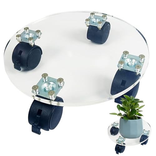 Pflanzenradsockel – Rollpflanzenplatte mit Rollen, Blumentopfbasis mit Rollen, Schwerlastrollenhalter mit 45 kg, unter der Pflanzschale mit abschließbaren Rädern von Genérico