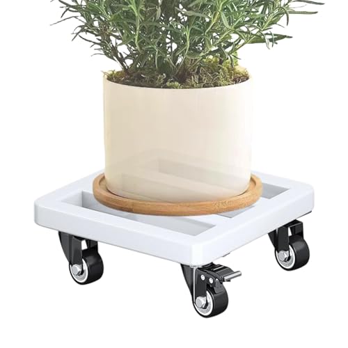 Pflanzenständer mit Rädern – Pflanzenständer mit Rädern | Robuster Metallrollenfuß | Verriegelbare Schwenkstangen für Stabilität | Schwere mobile Ablage für Blumentöpfe von Genérico